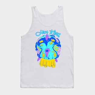 Blue Lovers Kiss - Her King Tank Top